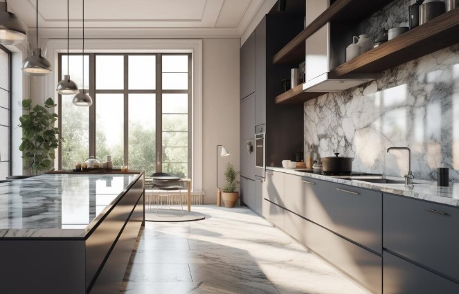 kitchen marble tiles